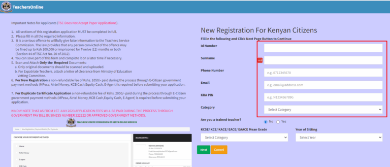 Easy Application for TSC Number Online