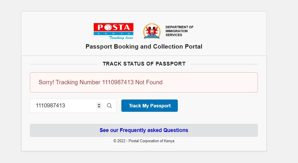 Fix Passport Tracking Number Not Found In Kenya