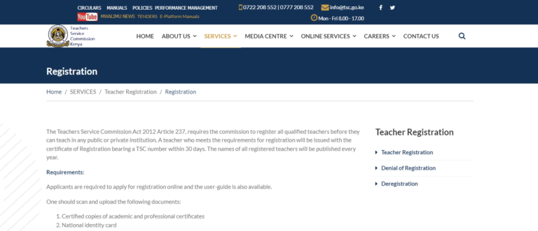 Guide For Teacher Registration with the TSC in Kenya