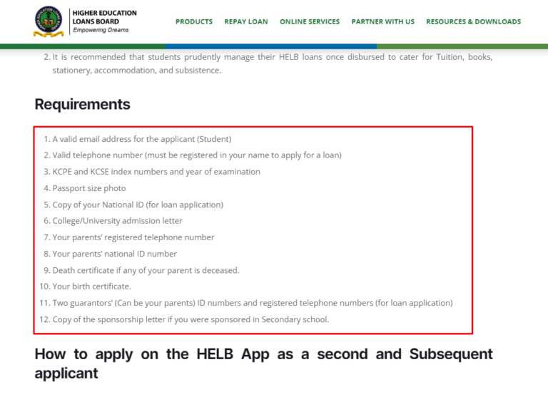 Latest On HELB Application Requirements