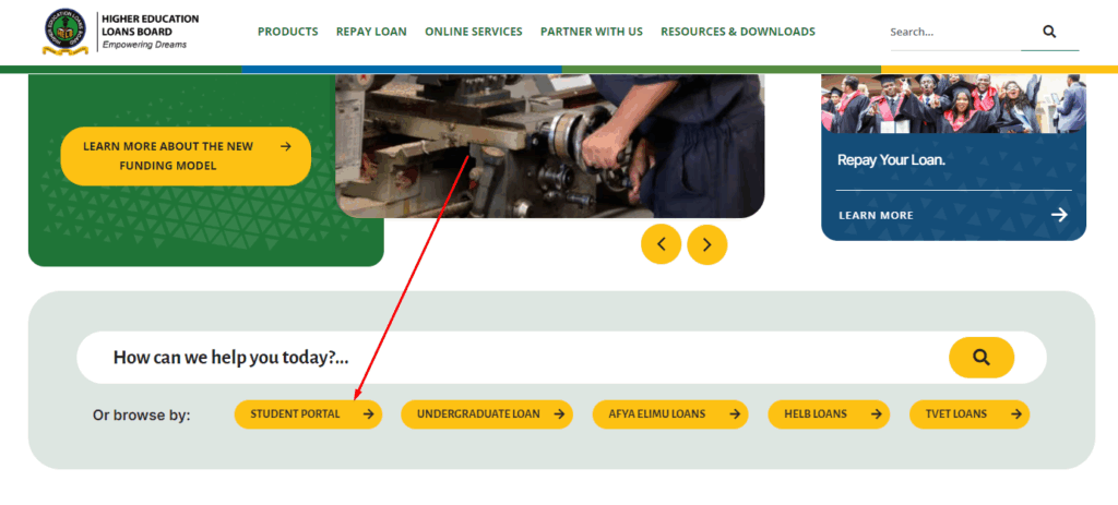 Logging in to the HELB Application Portal