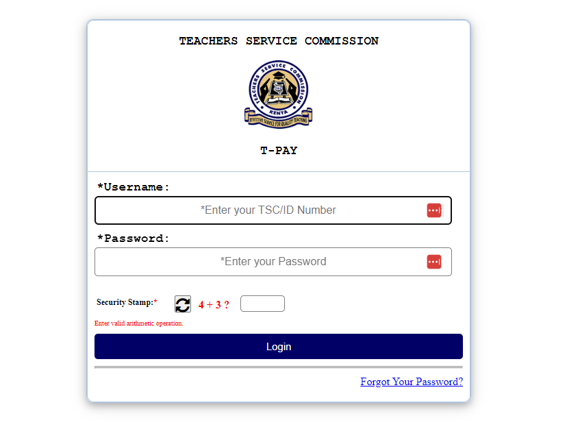 New TSC Intern Payslip + Salary Scale