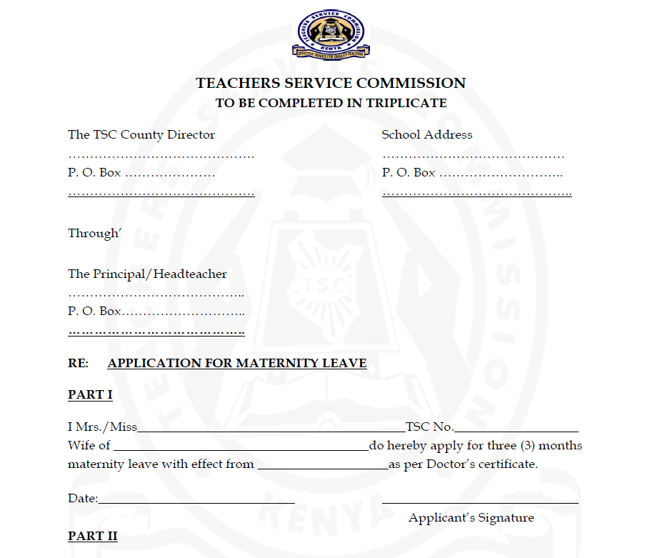TSC Maternity Leave Application Online Link + Guide 3