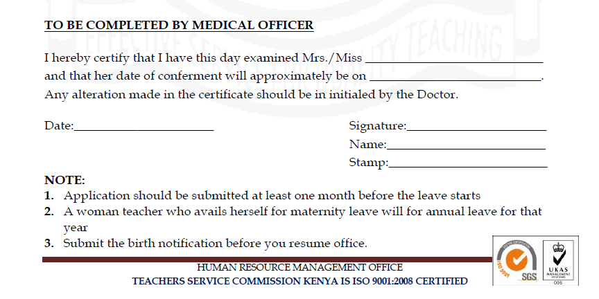 TSC Maternity Leave Application Online Link + Guide 3
