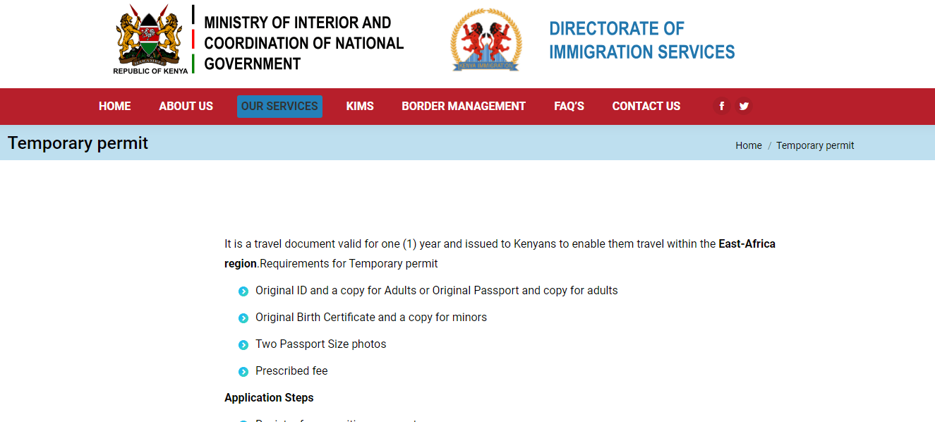 Temporary Passport in Kenya