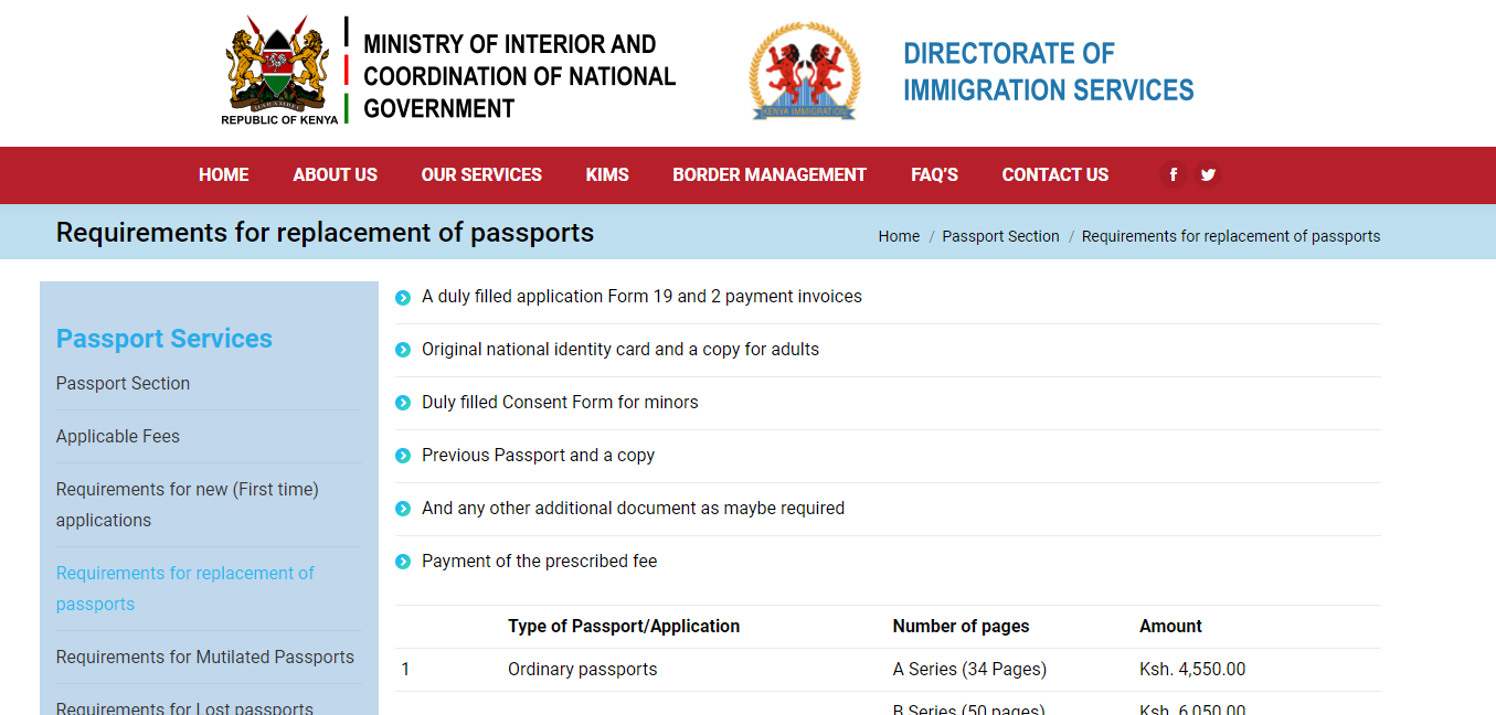 replacing passport in kenya