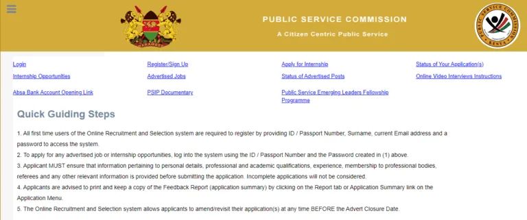 www.psckjobs.go.ke Login Link + Guide