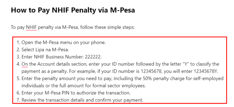 How to Pay NHIF Penalty via M-Pesa