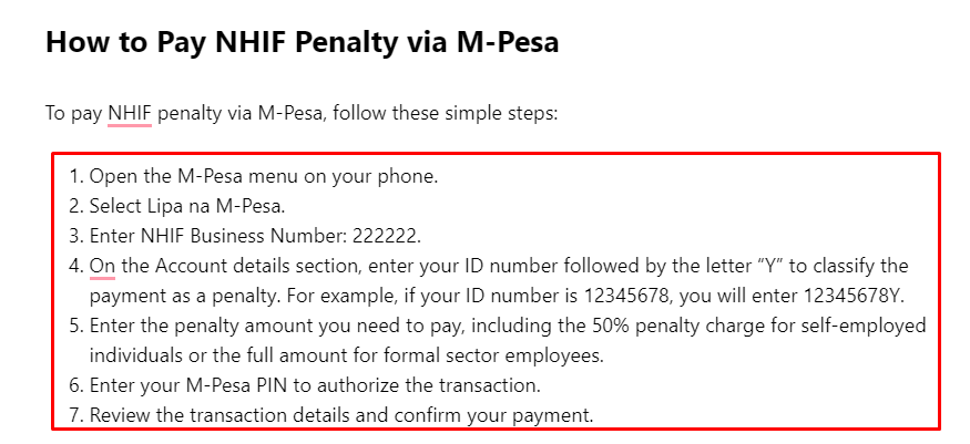 How to Pay NHIF Penalty via M-Pesa