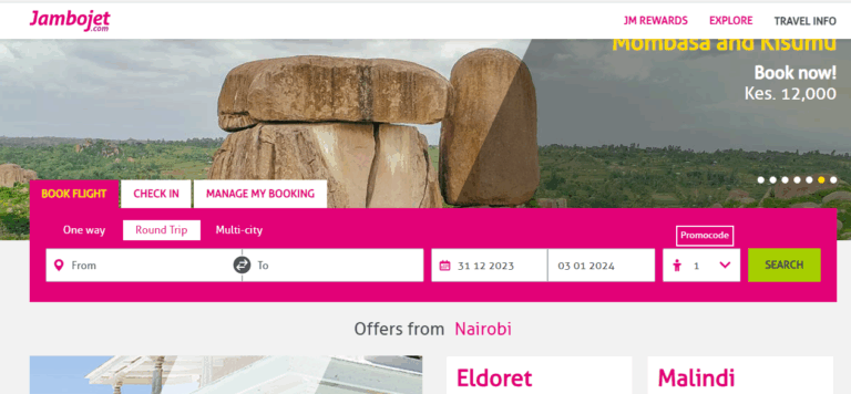 Jambo Jet Bookings Online Link + Guide