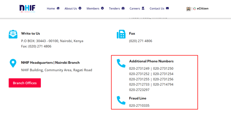 Latest NHIF Customer Care Contacts