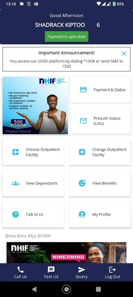 how to use nhif app