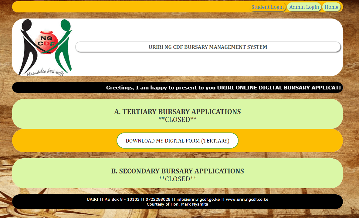 Uriri Online Bursary Application Link + Guide