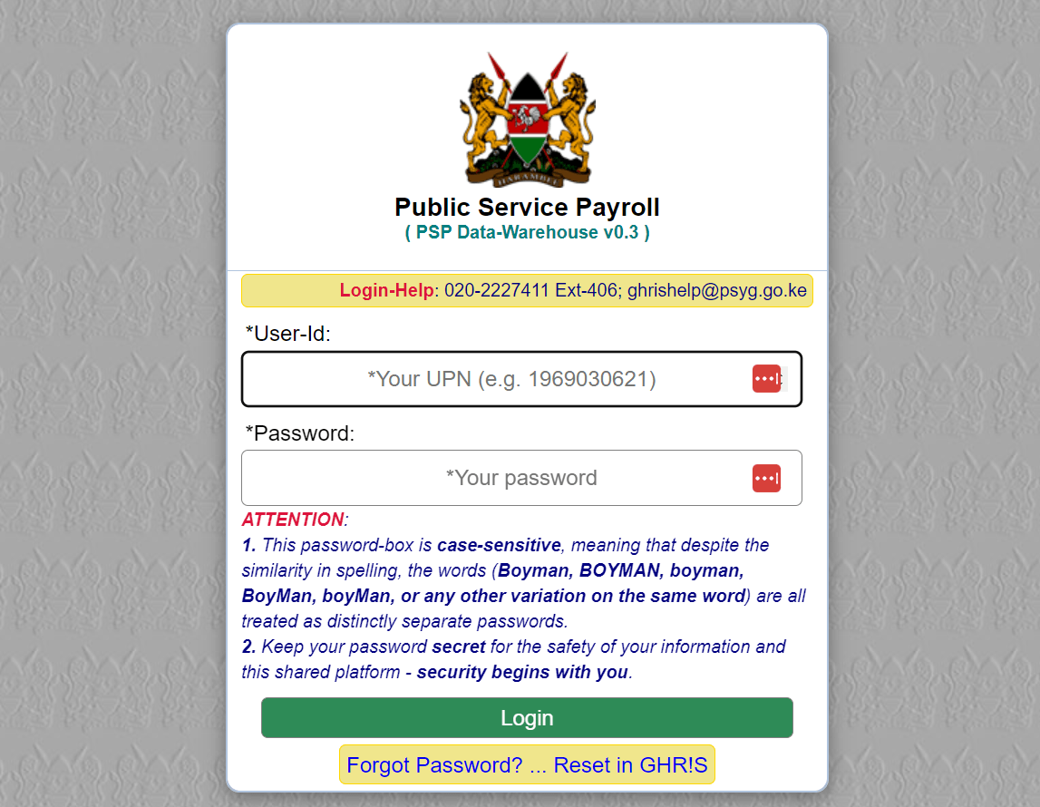 uhr.kenya.go.ke Payslip Online Link + Guide