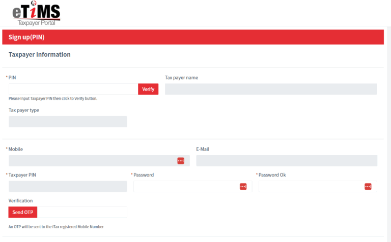 eTIMS Taxpayer Portal Link + Guide