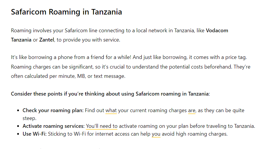 Can Safaricom Line Work in Tanzania