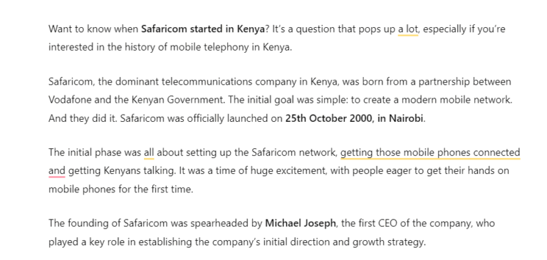 When Did Safaricom Start in Kenya