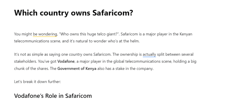 Which country owns Safaricom