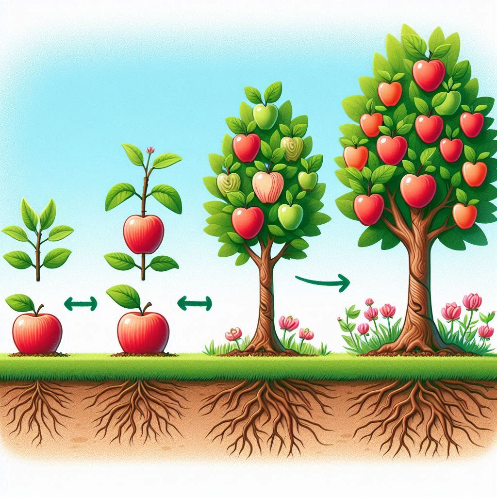 Apple tree growth stages in Kenya