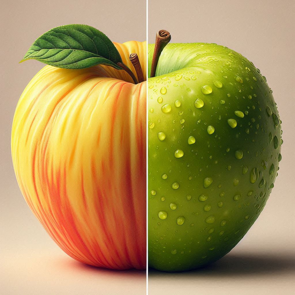 Wambugu apple vs. Golden Delicious apple